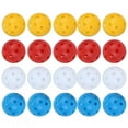 thumbnail image 1 of KEINXS 20-Pack Mixed Color Plastic Airflow Hollow Golf Balls for Indoor Practice and Training, 1 of 8