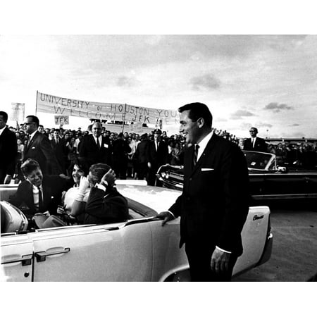 Kennedy Card - John F Kennedy and Jacqueline Kennedy in a car Photo Print