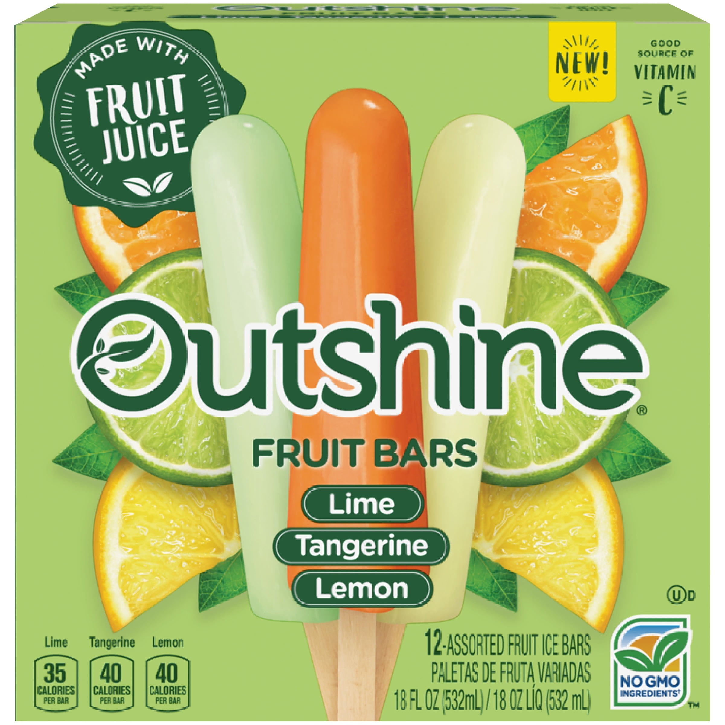 OUTSHINE Frozen Fruit Bars, Citrus Variety Pack Refreshing Frozen