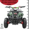 thumbnail image 3 of Cuatrimoto a Gasolina 49cc 2T Suspensión de Resorte Arranque Manual Freno de Disco Carga Máx 50 kg Hasta 40 km/h - Verde Camuflaje, 3 of 8