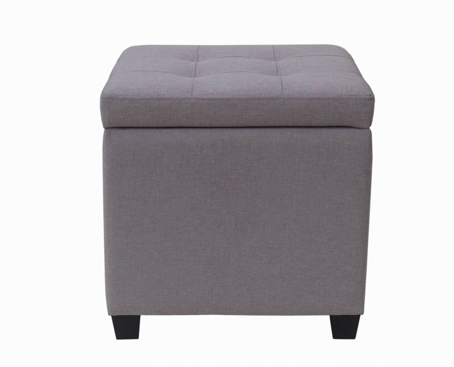 hometrends Faux Linen Storage Ottoman