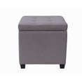 thumbnail image 1 of hometrends Faux Linen Storage Ottoman, 1 of 5