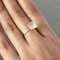 thumbnail image 2 of Princess Cut Rose quartz Solitaire Ring, 925 Sterling Silver Engagement Ring, Minimalist Ring, Handmade Fine Jewelry. Bezel Setting., 2 of 5