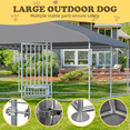 thumbnail image 2 of MELLCOM 10'x10' Outdoor Dog Kennel, Heavy Duty Large Dog Cage with Waterproof Cover and Rotating Feeding Door, 2 of 8