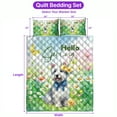 thumbnail image 5 of Scottish Terrier Hello Spring Time Flower Floral Nature Quilt Bedding Set Scottie Dog Lover Gifts 1 Blanket Bed Cover 2 Pillowcases - 02031, 5 of 5