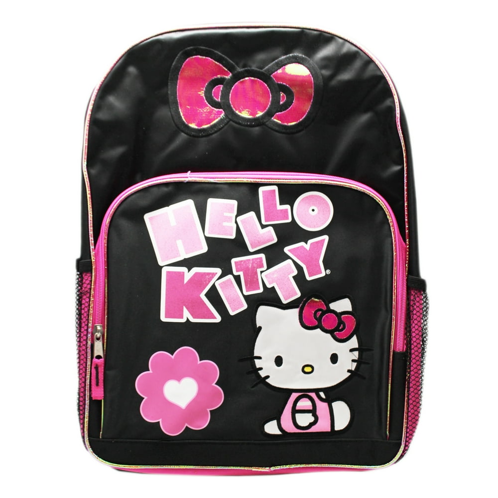 Backpack Hello Kitty Black/Pink Colored Kids Full Size Floral