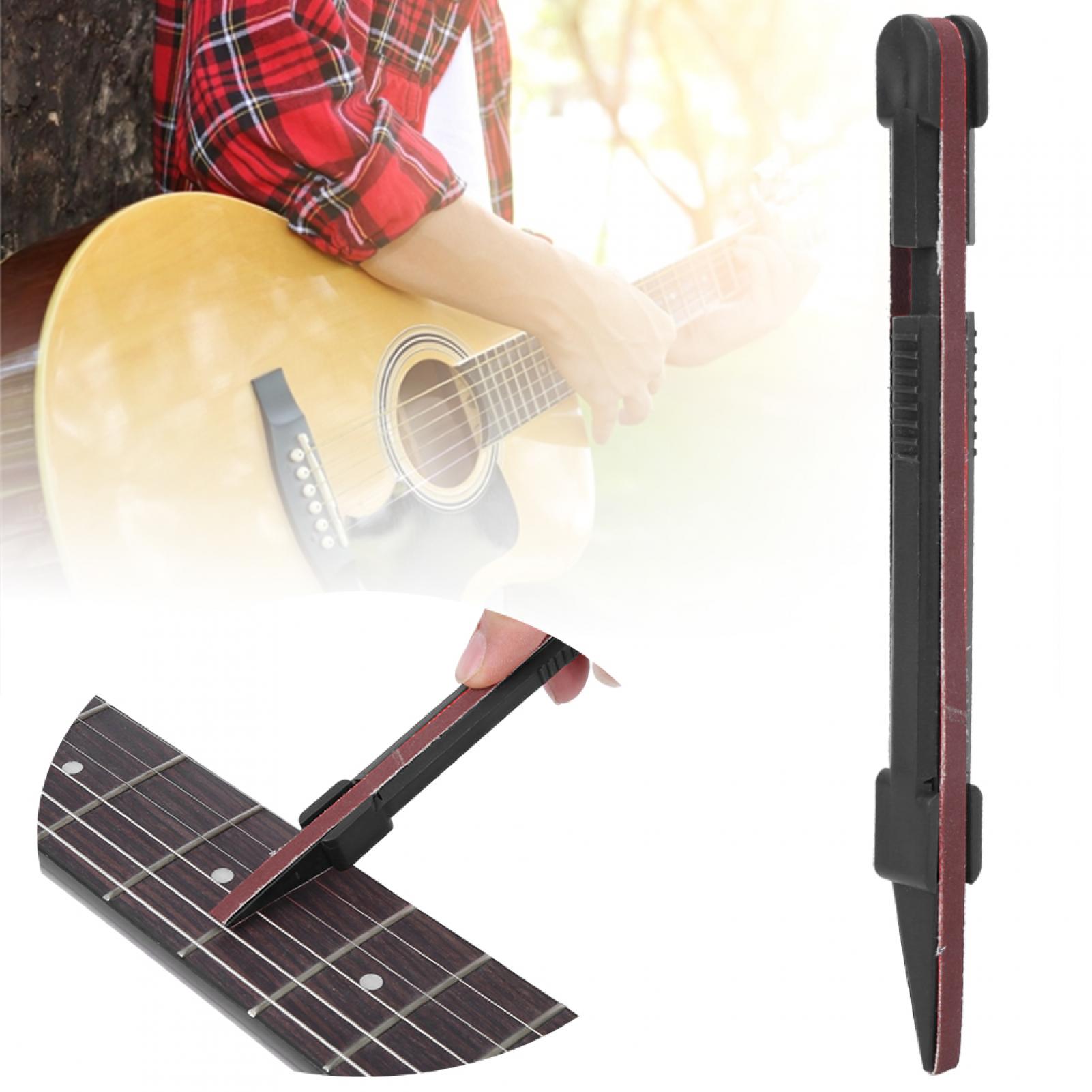 Kit De Fichier Pour Guitare - Lime à Frettes En Acier Inoxydable + 2 Joints De Protection - Pour Entretien Et Couronnement Des Frettes
