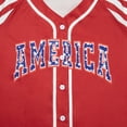 thumbnail image 4 of Evdexr Womens 250th Anniversary Usa Jerseys Short Sleeve Usa Flag Forth Of July Jersey Shirts Red Blue and White Loose Patriotic Baseball Shirts L, 4 of 6