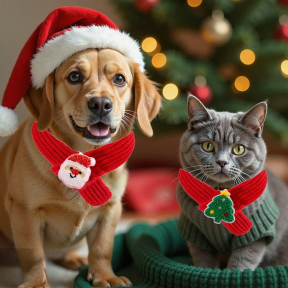 Pet Knitted Scarf, Warm Dog Headband, Christmas Winter Festival Decoration, Suitable for Small Medium Dogs, Soft Acrylic Material, Outdoor Wear, Keeps Pets Cozy, Holiday Accessories, Stylish Petwear