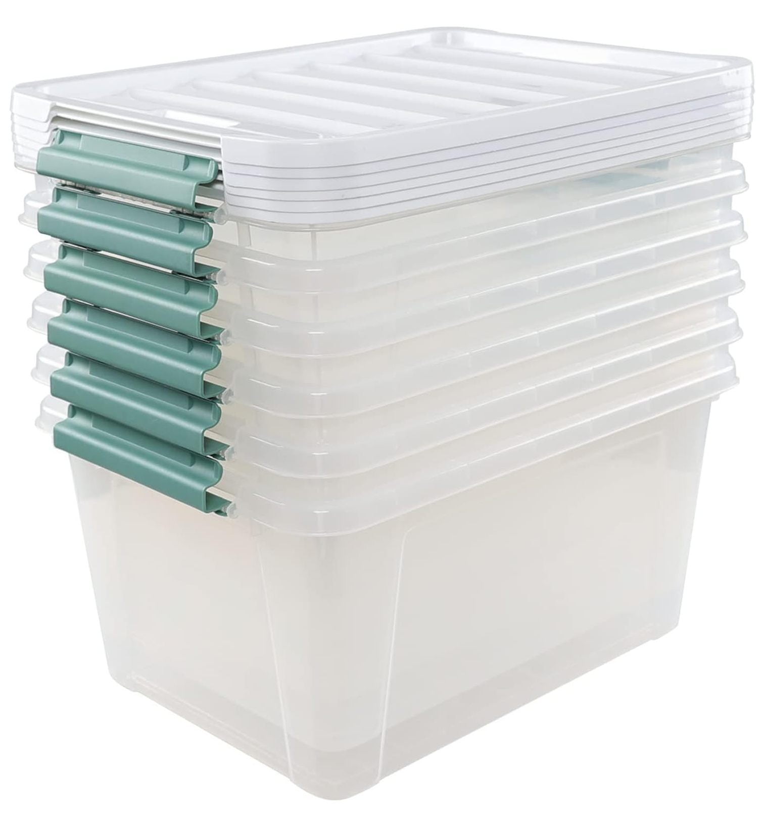 6-Pack 35 L Plastic Storage Box, Storage Box with Lids