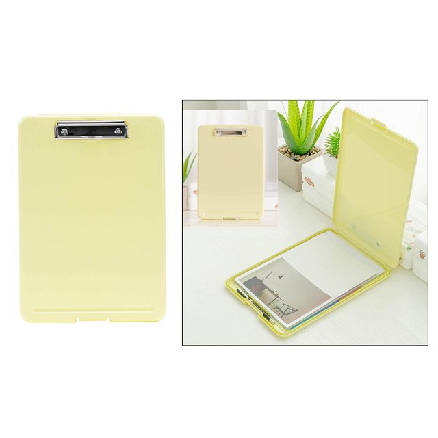 ziyahi Plastic A4 File Box Document Folder Writing Pad Box Organizer Supply Yellow
