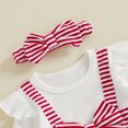 thumbnail image 6 of Cjfdfy Newborn Baby Girl Christmas Fall Clothes Set Christmas Plaid Striped Ruffle Long Sleeve Ribbed Jumpsuit Bow Headband Infant Cute Christmas Fall Winter Outfit 0-18 Months, 6 of 9