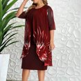thumbnail image 4 of Robes Grande Taille pour Femmes Mode Décontractée Col Rond Manches Courtes Mi-Longues en Liquidation, 4 of 5