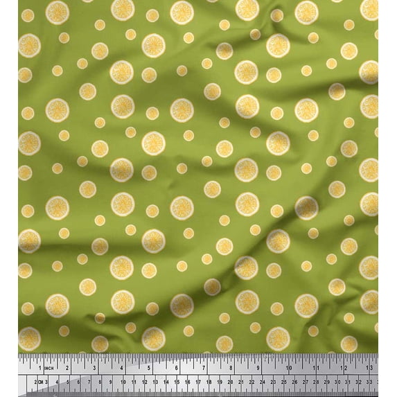 Soimoi Cotton Jersey Fabric Lemon Slice Shirting Decor Fabric Printed Yard 58 Inch Wide