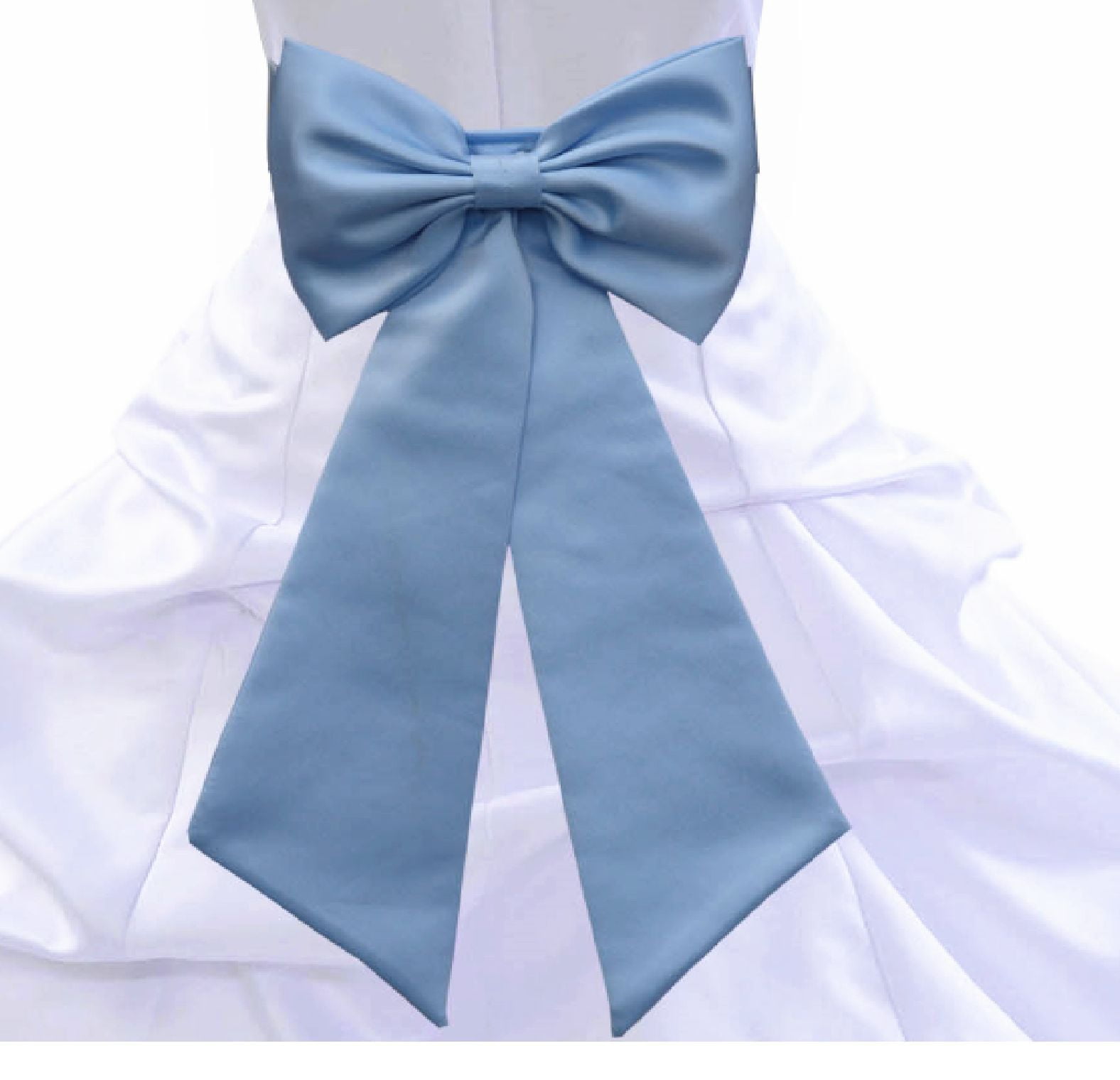 Wedding Satin Tiebow Sash Bow Tie Sash with Velcro Closure 2 pcs Set
