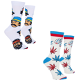 thumbnail image 3 of Cheech & Chong Weed Themed Socks, Fun Graphic Prints for Men Mix & Match 2 Pack, 3 of 7