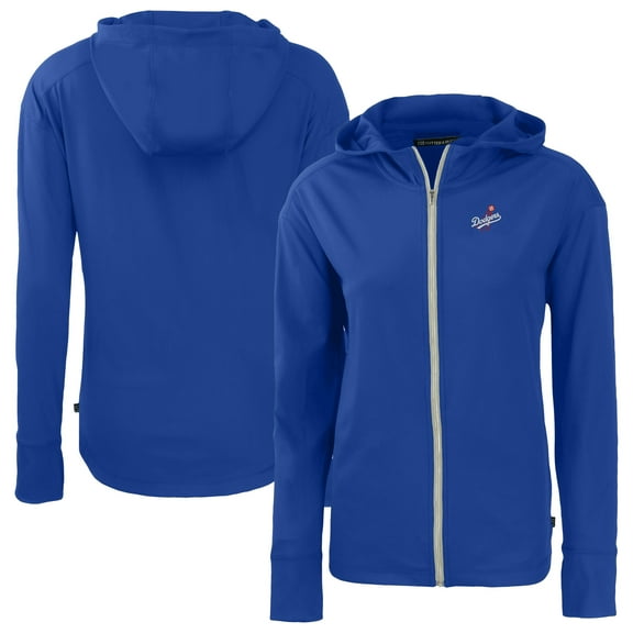 Women's Cutter & Buck Royal Los Angeles Dodgers  Daybreak Eco Recycled Full-Zip Hoodie Jacket