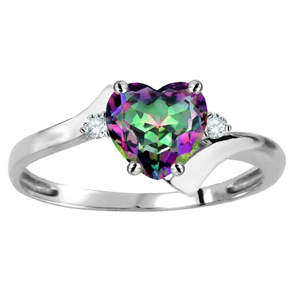 Original Star K� Heart Shape 6mm Rainbow Mystic Topaz  bypass Ring