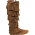 thumbnail image 3 of Women's Minnetonka 5 Layer Fringe Boot Taupe Suede 8 M, 3 of 5