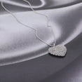 thumbnail image 5 of Vanbelle Sterling Silver Jewelry Studded Heart Necklace with Cubic Zirconia Stones and Rhodium Plated for Women, 5 of 6