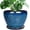 Blue, variant on Ceramic Planter Pot - 6 Inch Plant Pot with Drainage Hole and Saucer Round Planter for Indoor Plants Outdoor Succulent Pot Modern Flower Pot for Home Decor Black