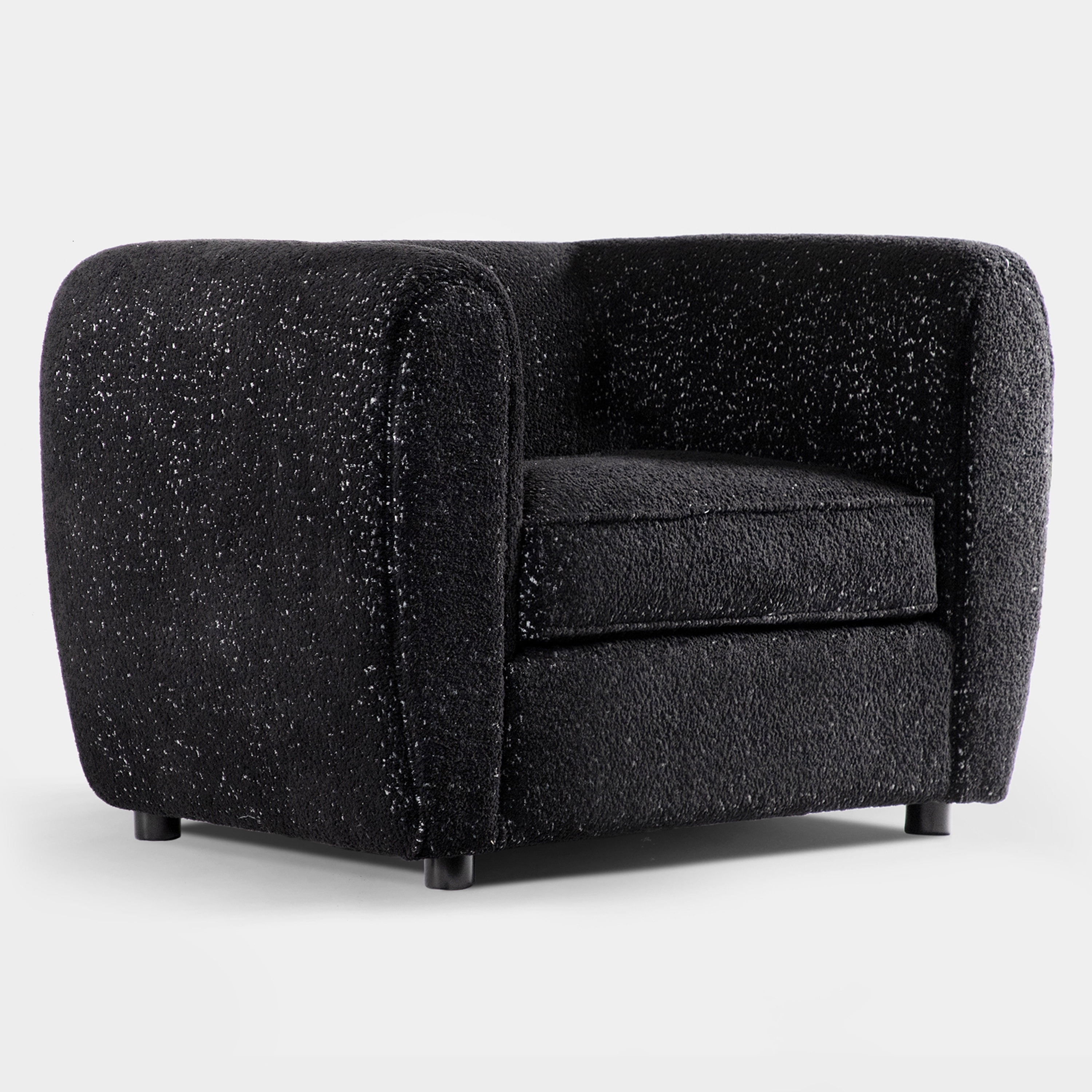 Furniture of America Nallia Tuxedo Indoor Boucle Fabric Armchairs & Accent Chairs, Black
