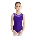 thumbnail image 3 of renvena Kids Girls Classic Ballet Dance Leotard Gymnastic Active Sleeveless Floral Lace Splice Keyhole Back Bodysuit, 3 of 7