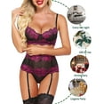 thumbnail image 4 of Avidlove Women Lingerie Garter Set Sexy Bra Panty Sets High Waist Lingerie Pastel pink M, 4 of 4