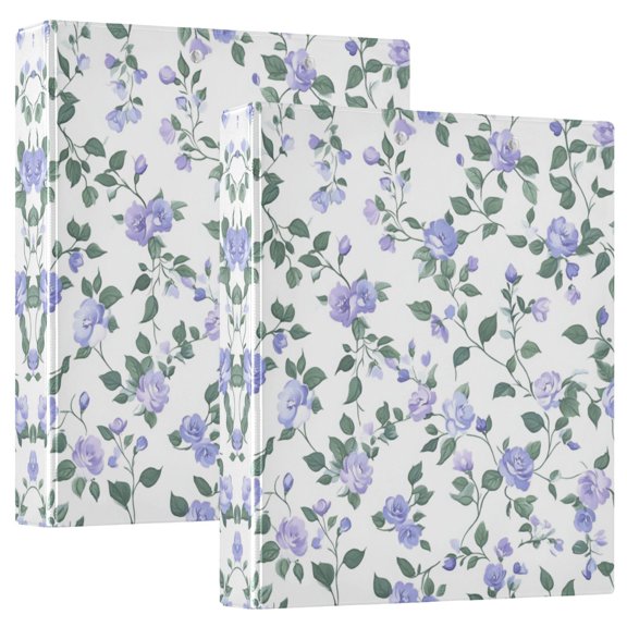 Waterproof PVC Round Ring Binder - D-Rings Clipboard, 200 Page Capacity (1 or 2-Pack), Ideal for Office , Home and School，Floral