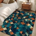 thumbnail image 4 of Kitchen Mats for Floor 3x5 Ft, Teal Orange Abstract Art Non Slip Area Rugs for Kitchen Bedroom Entryway, Geometric Modern Art Washable Carpet Runner Rug Floor Mats for Bedroom Home Decor, 4 of 9