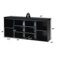 thumbnail image 2 of Gymax Banc d'Entrée Rembourré pour Rangement de Chaussures, Organisateur à 10 Cubes, Banc Réglable, Noir, 2 of 10