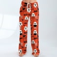 thumbnail image 2 of Halloween Womens Pajama Pants Loose Fit Wide Leg Trouser Pants Halloween Lounge Sleepwear Pj Bottoms, 2 of 7