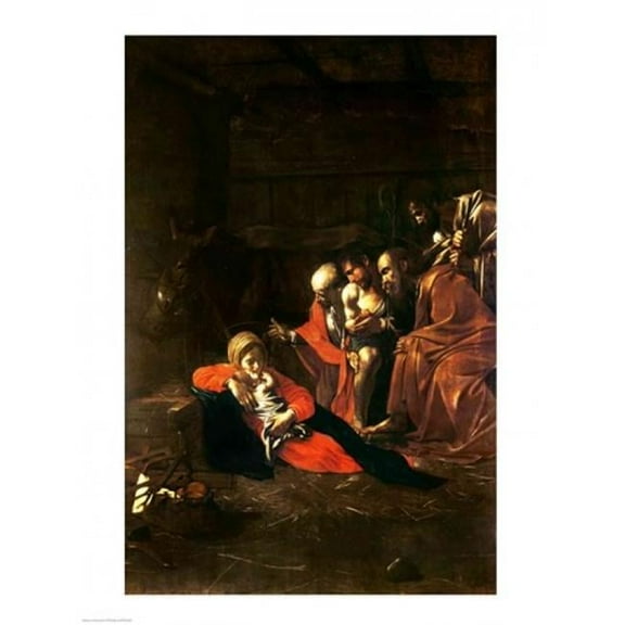 Adoration of The Shepherds Poster Print by Caravaggio - 18 x 24 in.