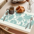 thumbnail image 3 of Placemat Set of 6 Ethnic Style Pattern Placemats for Dining Table Retro Green Floral Washable Table Mats for Kitchen and Party Decor Indoor & Outdoor Use, 3 of 8