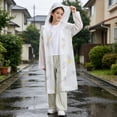thumbnail image 4 of Kids EVA Raincoat Full Length, Childrens Hooded Waterproof Rain Poncho with Cute Print, Reusable Thickened Rain Gear for Kindergarten, School, and Outdoor Play, 4 of 9