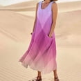 thumbnail image 2 of Sngxgn Women's Cozy Knit Sleeveless Bateau Neck Midi Dress(Pink,L), 2 of 6