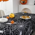 thumbnail image 6 of Spider Web Halloween Tablecloth - Fabric Holiday Rectangle Table Cloth, Waterproof and Washable Table Cover for Halloween Party Dining Room, 60 x 84 Inch Black, 6 of 6