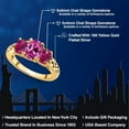 thumbnail image 2 of Gem Stone King 18K Yellow Gold Plated Silver Pink Created Sapphire and Red Created Ruby Filigree Style 3 Stone Ring for Women (2.65 Cttw, Oval 8X6MM and 6X4MM) (Size 7), 2 of 6