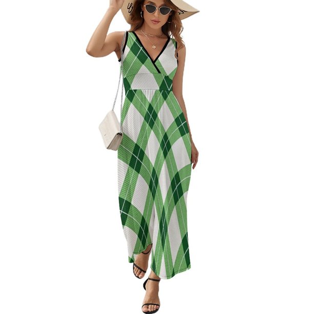 Vestido De Noche De Lujo Sin Mangas Para Mujer, Diamond Grid Vestido De Fiesta