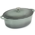 thumbnail image 2 of MegaChef 7 Quarts Oval Enameled Cast Iron Casserole in Gray, 2 of 3