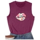 thumbnail image 4 of Moda casual mujer sin mangas impreso damas o-cuello tops chaleco camiseta Pompotops  lopia989900, 4 of 6
