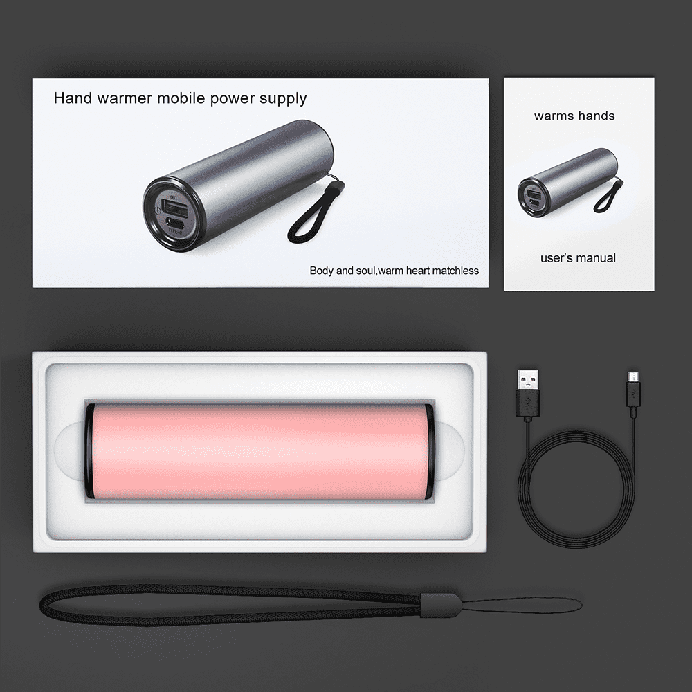 SkyGenius Electric Hand Warmer USB Rechargeable Pocket Warmer Power Bank, Pink