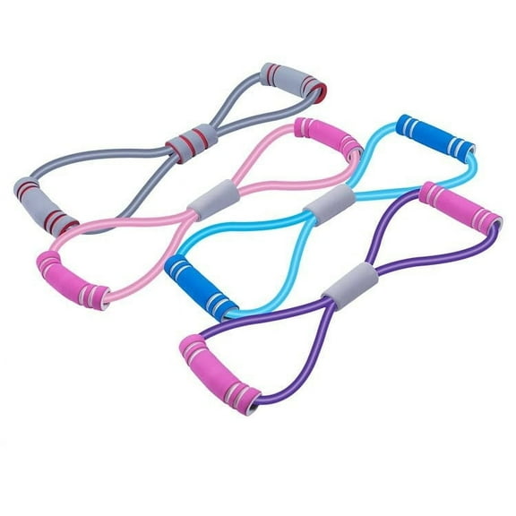 4 PCS Resistance Bands, Figure 8 Shaped  Exercise Bands Resistance Bands for Arms, Chest Expander, Yoga Gym Fitness Pulling Rope 8 Word Elastic for Women Men Exercise Muscle Training Tubing