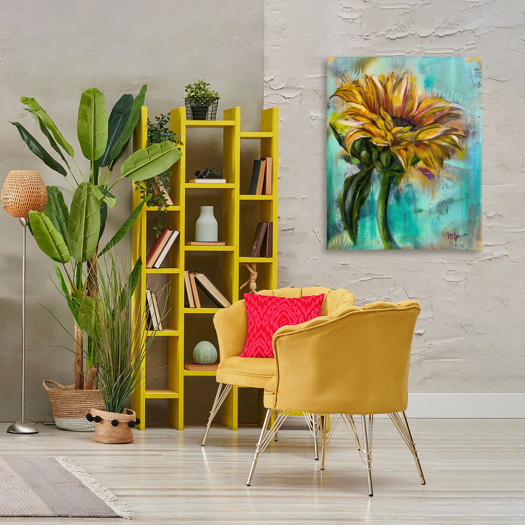 Stupell Industries End Of Summer Sunflower Plants & Flowers Painting Wrapped Canvas Art Print Wall Art, 30 x 40