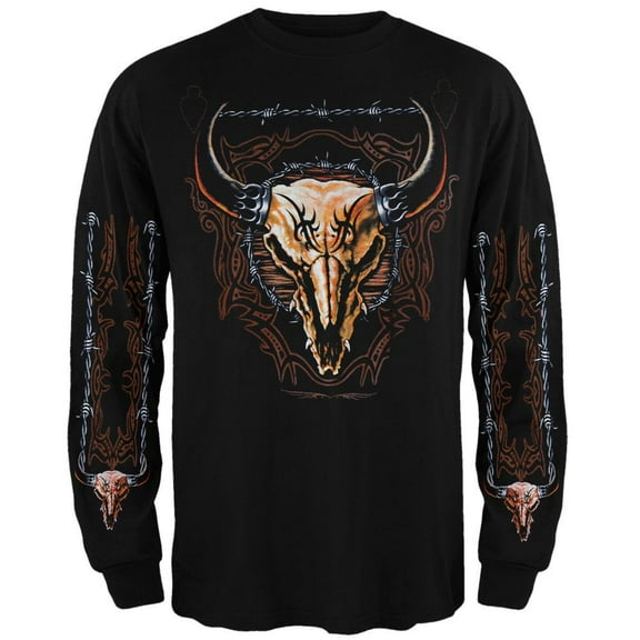 Buffalo Skull Long Sleeve T-Shirt - 2X-Large