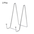 thumbnail image 3 of Uxcell 6 Inch Plate Stands for Display, Iron Easel Holder Silver Tone for Picture Frame 2 Pack, 3 of 5
