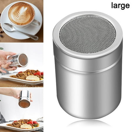 

New Chocolate Shaker Lid Stainless Steel Icing Sugar Flour Cocoa Powder Coffee Sifter Cooking Tool