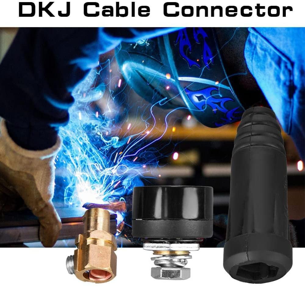DKJ35-50 Black DKJ Series European Style Welding Cable Quick Connector Male Plug and Panel Socket Quick Fitting Adapter 