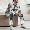 thumbnail image 7 of Haiem Vintage Cactus Pickup Pattern Men’s Long-sleeve Sleepwear,Sleepwear Set,2-piece Loungewear Set,Soft PJs Comfy Nightwear with Pockets-, 7 of 7