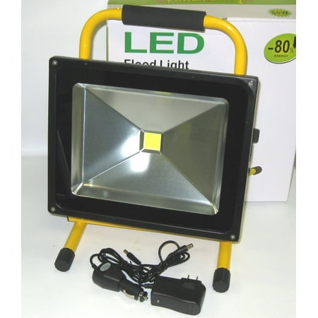 

MTP ® 50W Rechargeable Portable LED Work Light 6000 lumens of light AC Adapter and Car Charger Included Waterproof Outdoor Floodlight